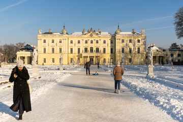 Obraz premium Pałac Branickich W Białymstoku, zima, Polska