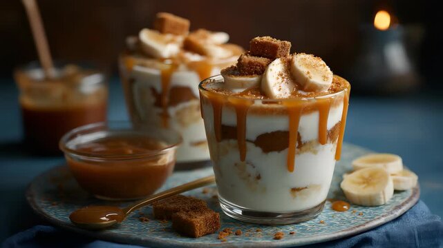 Biscoff Banana Pudding with Caramel