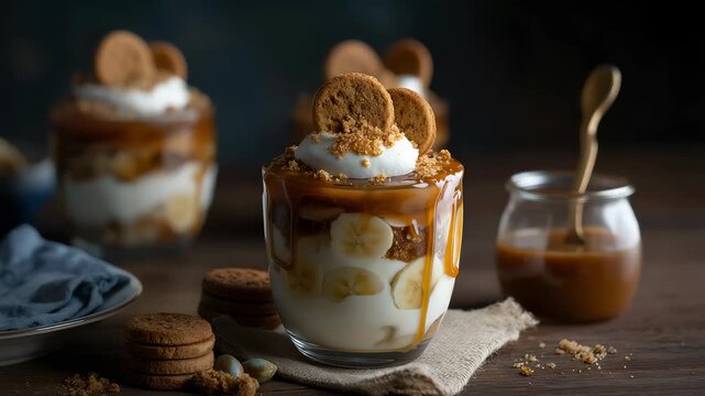 Biscoff Banana Pudding with Caramel