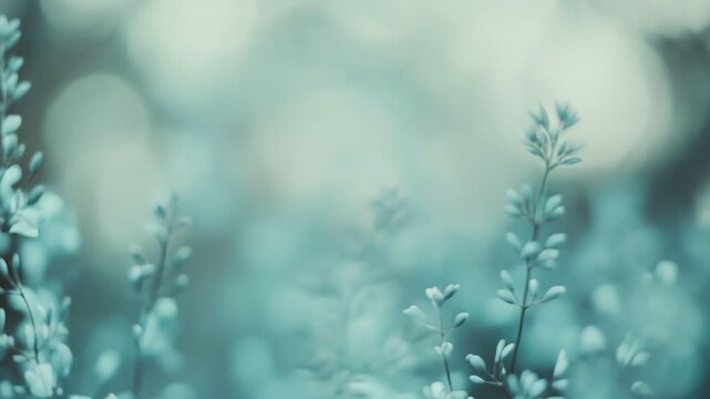 Delicate green plant stems with tiny leaves or buds creating a serene and gentle natural backdrop, symbolizing growth, renewal, and tranquility in nature
