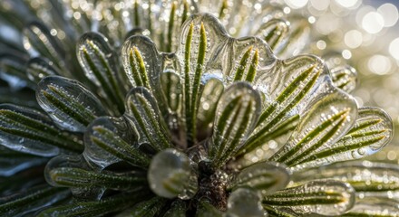 Fototapeta premium Close-up of green plant leaves macro.
