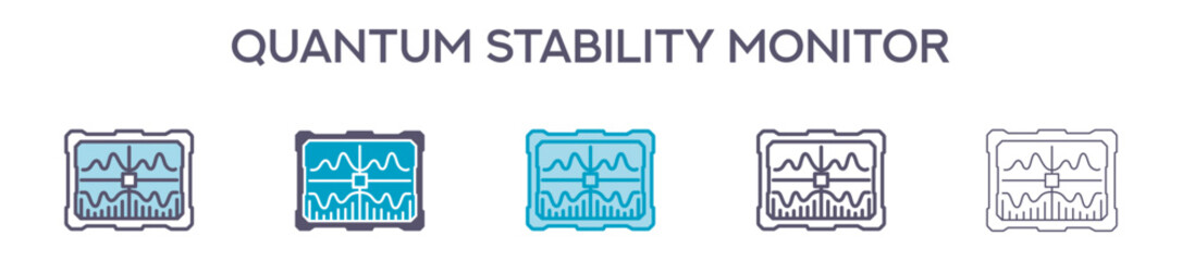 Fototapeta premium Quantum Stability Monitor Element For Design Graphic - Multi Styles. Vector Illustration Of Two Colored And Black. Multiple Icons Designs Can Be Used For Mobile, Ui, Web 