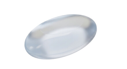 A smooth white oval object on a black background