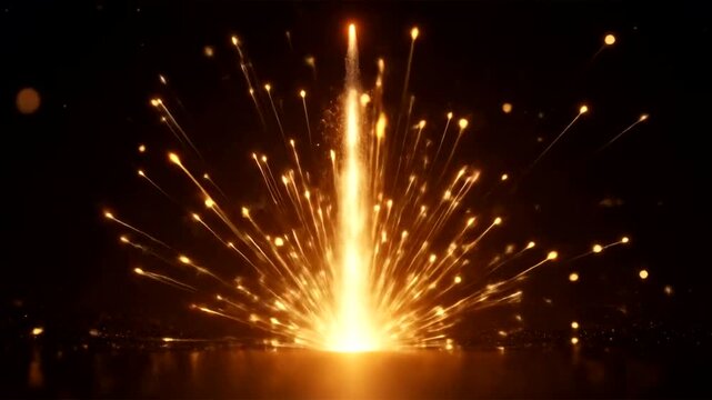 Fireworks Explosion at Night Time Celebration.