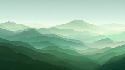 Obraz premium Abstract green landscape wallpaper background with hills and mountains illustration