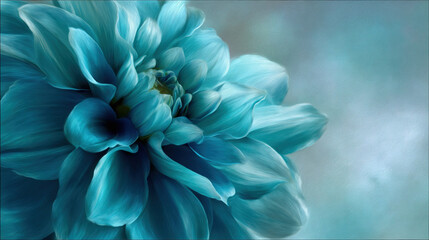 Fototapeta premium Close-up of a delicate blue flower with soft petals
