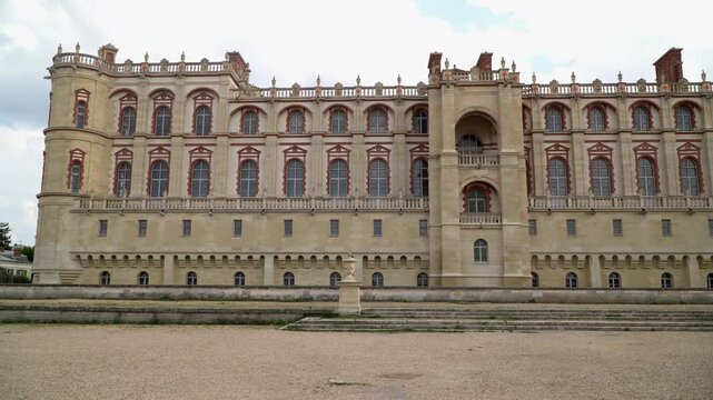 Captivating view of the Saint Germain Castle, a former residence of French royalty, nestled in the town of  Saint Germain en Laye, in suburbs of Paris, France.