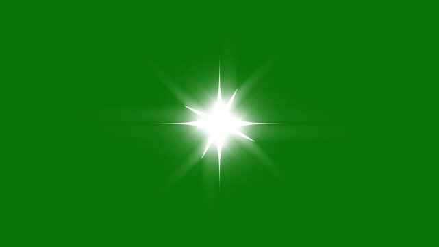 Sparkling twinkle stars shine animation 4K, white glowing cartoon doodle stars blinking with glitter particle motion, fairy magic dust trails, flat vector style seamless loop overlay on green screen