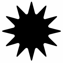 Obraz premium Abstract black star shape with sharp edges on a white background