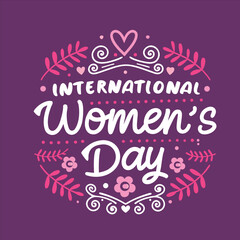 International Women's Day celebration design with floral elements.