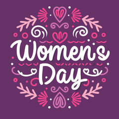 International Women's Day celebration with floral design elements.