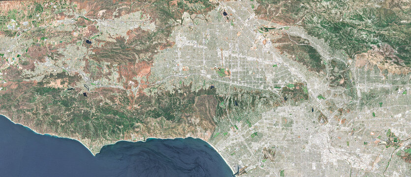 Los Angeles Urban Landscape and Entertainment Industry from Space
