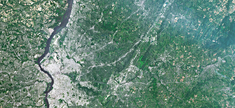 Satellite View of Philadelphia Metropolitan Business District