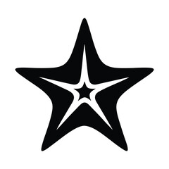 Obraz premium A Silhouette of Five Point Star Overlaid with Nested Star Shape