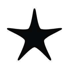 Obraz premium Black five pointed star with smooth edges on a white background