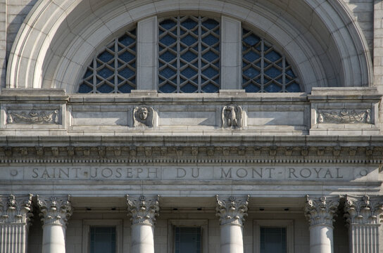 Closeup Details of Saint Joseph's Oratory of Mount Royal in Montreal, Quebec Canada