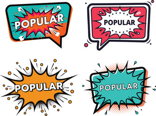 Popular Comic Style Promo Speech Bubbles Vector Set
