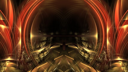 Bright light patterns emerge from darkness, showing various shapes and colors. scene draws attention with its dynamic and vibrant forms that create a sense of movement and intrigue. 3d render