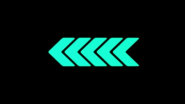 arrow icon concept animation right to left direction looping arrow loading and navigation symbol on black background
