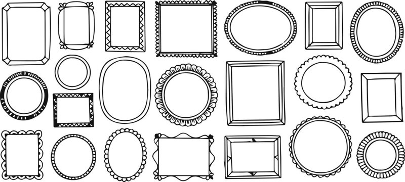 frame hand drawn picture frames vector set outline designs