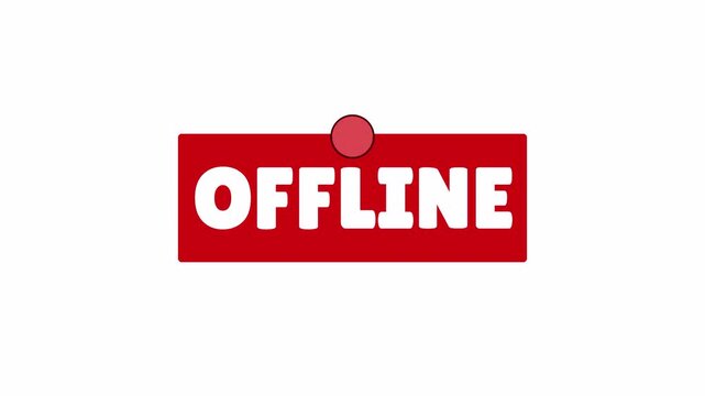 Offline red tag label animation on white background