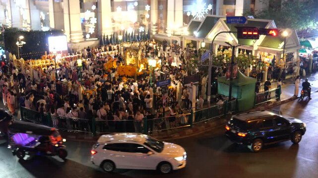 Erawan Shrine and traffic in Bangkok
