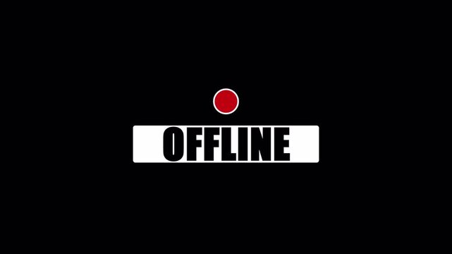 Offline status indicator button animation on black background