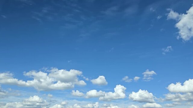Cloudscape, Timelapse of beautiful Blue sky clouds background showing delicate textured patterns across open space