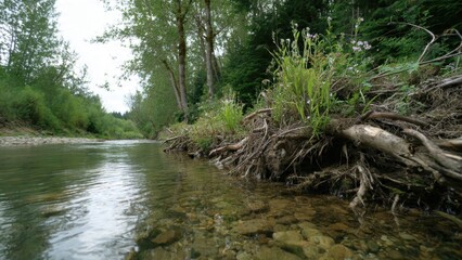 Obraz premium Serene Riverbank Scene