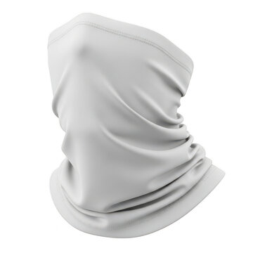 White neck gaiter isolated on transparent background