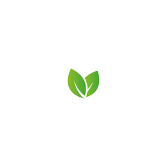 Fototapeta premium Organic leaf logo icon flat vector design