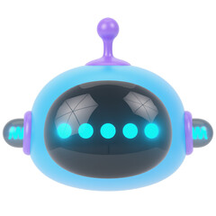 Waiting Chatbot 3d render icon in cartoon plastic style minimal isolated on transparent white background	
