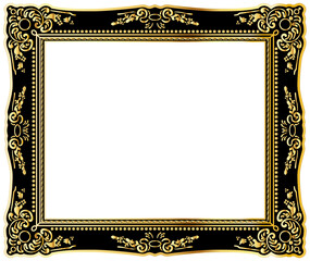 Illustration elegant gold picture frame super realistic shape.