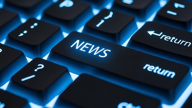 Keyboard with news highlighted