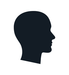 simple classic head side view silhouette icon symbol isolated on transparent background vector illustration