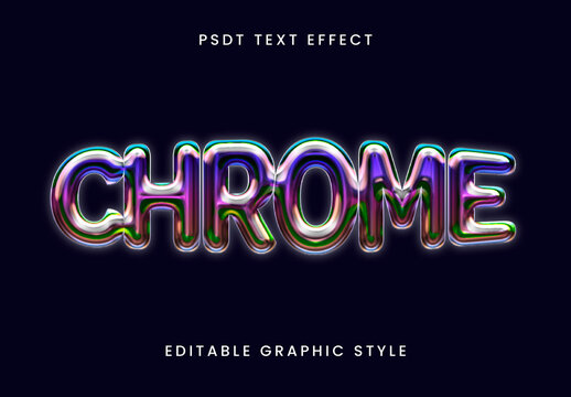 Colorful Liquid Chrome Text Effect Shiny Glossy Gradient Font
