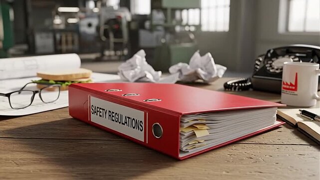 Safety regulations office workplace binder.
