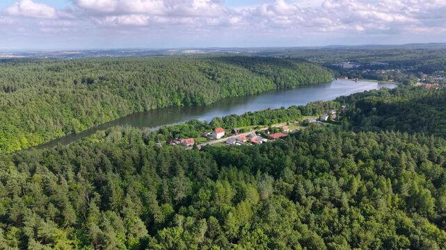 Beautiful architecture of Grudziadz with granaries at Wisla river, Poland
