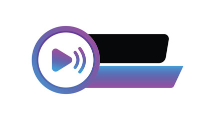 Video player interface element with play button icon and colorful gradient lower third banners © MD kibriya Ahamed 