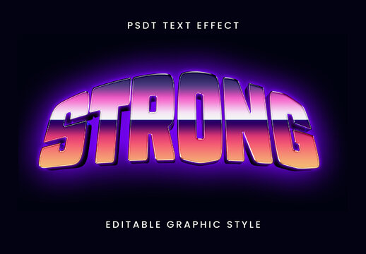 Pink And Yellow 80s Glow Text Effect Retro Bold Gradient Font