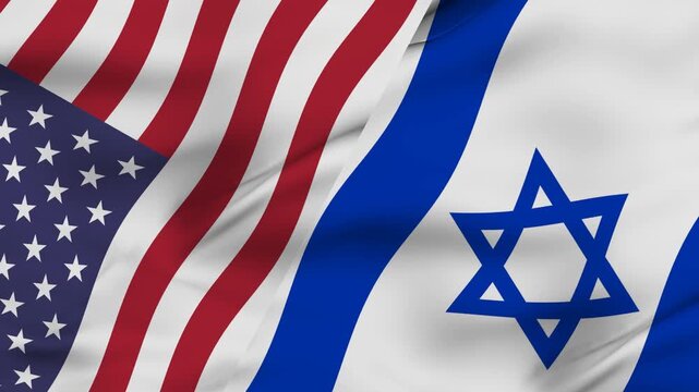 United States vs Israel flag seamless animation. high resolution 4K