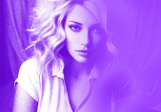 Violet And White Light Trails Motion Photo Effect
