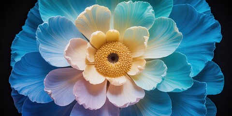 Vibrant blue and white floral arrangement