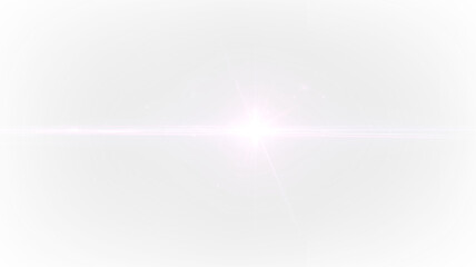 Laser flare with bright light effect on transparent background used for design and artistic projects © tanandaa