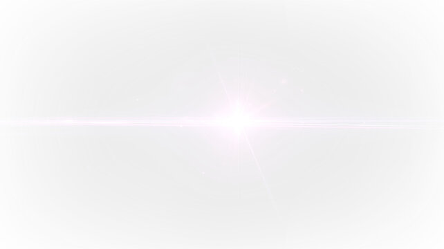 Laser flare with bright light effect on transparent background used for design and artistic projects