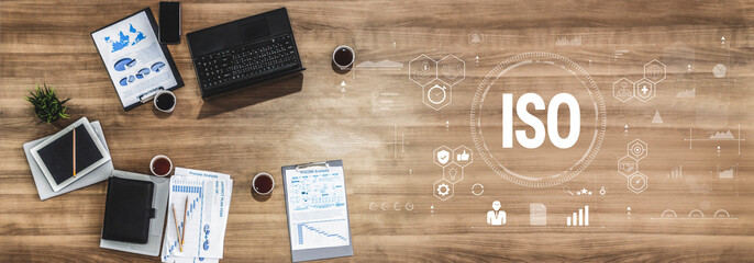 The concept of ISO certification for international quality management standards. A system for...