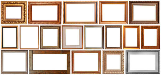 set of isolated picture frames gallery exhibition interior