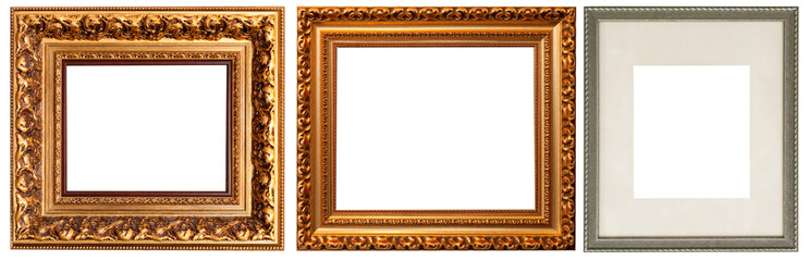 set of isolated picture frames gallery exhibition interior