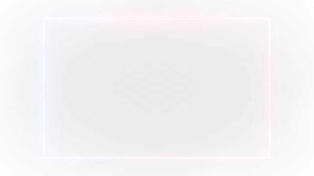 Bright square frame with glowing edges on transparent background for graphic design and digital projects