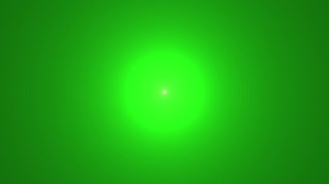 Zoom in to green bright glowing light and laser light beams